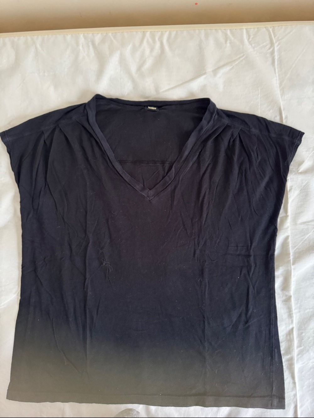 Monrow Black V-Neck Short Sleeve Tee